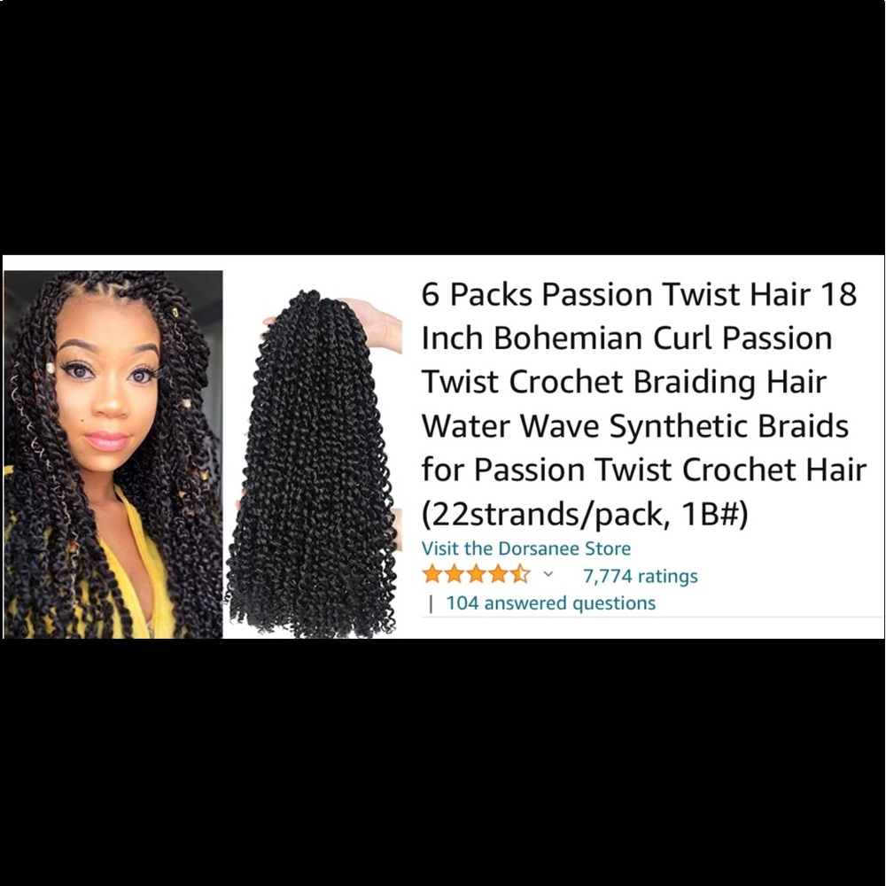 NEW 6 Pack Passion Twist Crochet  Hair